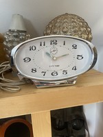 Space age large oval chrome clock from the 70s
