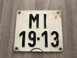 Old motorcycle license plate bm national police department