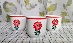 3 pieces of Hólloháza floral cups