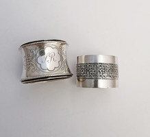 2 Silver-plated napkin rings