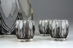 Art-deco decanter with 6 glasses from the 1920s-30s.