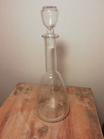 Small pourer with retro grape pattern, glass bottle, with stopper