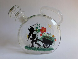 Vintage hand-painted dwarf drink bottle from the first half of the last century