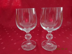 Glass stemmed glass - wine -, height 14.5 cm. 2 pcs for sale together. He has!