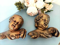 Pair of antique wall angel heads