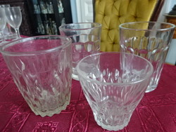 Four glass glasses - water -, all different, height 7 - 9 cm. He has!