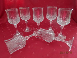 Stemmed crystal wine glass, nine-angled, 7 pieces. Sold together. He has!