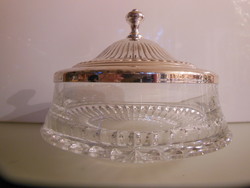 Sugar holder - silver-plated - 1 kg !!! - Crystal - 15 x 13 cm - retro - perfect