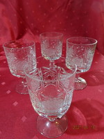 Ajka crystal polished glass, base, wine glass height 11 cm. 3 pcs for sale together. He has!