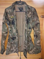 Missguided m/l cotton military terrain pattern coat, jacket