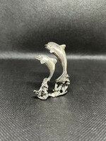 Pair of silver miniature dolphins