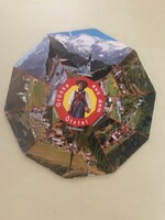 Grüsse aus dem Ötztal. Kör alakú,külföldi képeslap. Utazó emlék,szuvenír. Boltokban kapható.sérült.