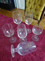 Six stemmed glasses, all different shapes, height 16 - 19 cm. He has!