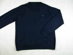 Original gant (2xl) elegant long-sleeved men's dark blue sweater