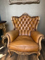 Neobaroque leather armchair