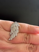Angel wing silver ring in size 55-56