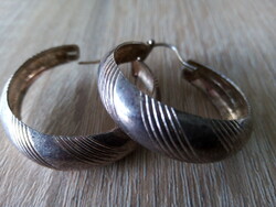 Engraved silver hoop earrings