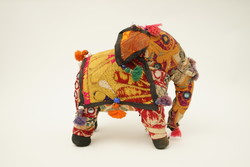 Retro Indian Patchwork Rajasthani Stuffed Toy Elephant / Toy Figure / Vintage / 70's