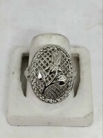 Antik stílusú ezüst rózsás gyűrű, 925 ezüst ékszer