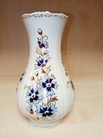 Zsolnay cornflower vase with ruffled edges