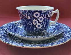 Calico burleigh English porcelain breakfast set cup saucer small plate plate coffee tea flower