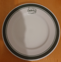 Zsolnay Délbudai Vendéglátó Vállalat felirat, logó tányér