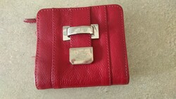 Red genuine leather wallet