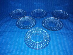 Retro glass small plate 6 pieces in one (a16)