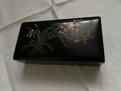 Very nice oriental lacquer wood hand-painted jewelry holder