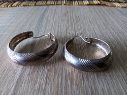 Engraved silver hoop earrings