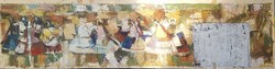 Sarkantyú simon - Szekszárd secco plan 42 x 156 cm oil on paper