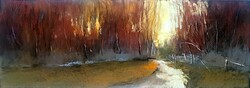 Pósa ede - forest edge 24 x 68 cm pastel, paper