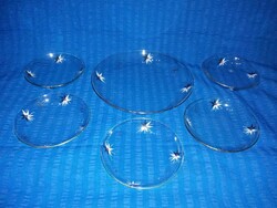 Glass plate set, 1 offering 6 small plates