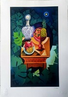 Leo Vinkó - Thai still life 1 (a night in the tropics) 34.5 x 21 cm computer print, embossed paper