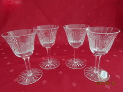 Ajka crystal glass, stemmed, liqueur glass, height 10 cm. 4 units for sale. He has!