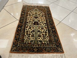3627 Iranian Isfahan 100% caterpillar silk handmade Persian carpet 45x83cm free courier