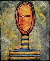 Leo Vinkó - large eye 161 x 130 cm oil, wood fiber
