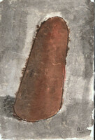 Borsos Miklós - 28 x 19 cm lavírozott tus, diópác, rizspapír 1983