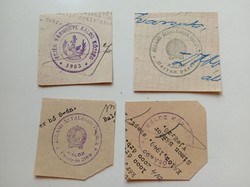 D202572 KÁLÓZ (Fejér vm)   régi bélyegző-lenyomatok  4 db.   kb 1900-1950's