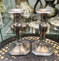Pair of antique silver candle holders