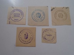 D202555 HŐGYÉSZ  (Tolna vm)   régi bélyegző-lenyomatok   5 db.   kb 1900-1950's