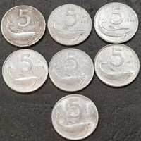 Italy 5 lira lot (7 pieces)