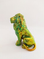 Zsolnay golden-green eosin lion. Flawless!