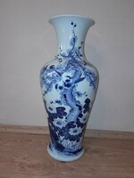 Kínai kék-fehér porcelán padló váza,60 cm magas.