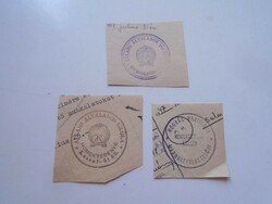 D202552 HOMOKBÖDÖGE (1)  HOMOKTERNYE (2)  régi bélyegző-lenyomatok  3  db.   kb 1900-1950's