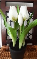 Charming artificial flower - true-to-life tulip in a pot