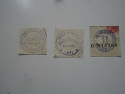 D202528  BÜKKSZENTERZSÉBET  régi bélyegző-lenyomatok   3  db.   kb 1900-1950's