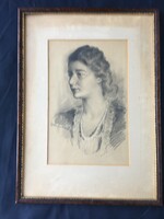 Károly Homan (1894 - 1972) - female portrait.