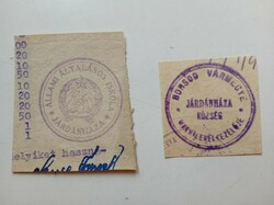 D202562  JÁRDÁNHÁZA  (Borsod vm)  régi bélyegző-lenyomatok   2 db.   kb 1900-1950's