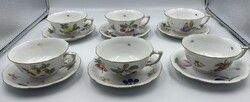 Herend fruit pattern tea cups (6 pcs.)